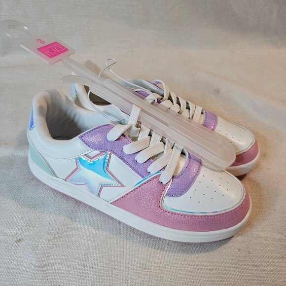 The Children's Place Girl's Star Colorblock Low Top Sneaker - Size 3 - Picture 4 of 7